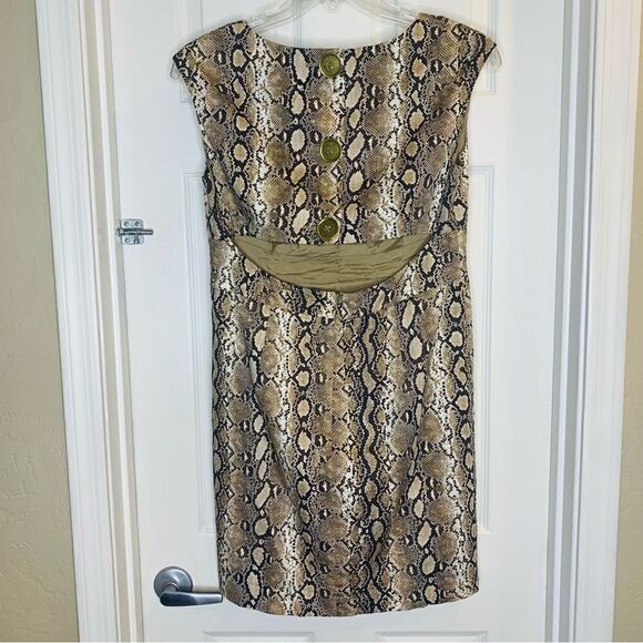 MICHAEL MICHAEL KORS Snakeskin Open Back Dress Size 10 - Picture 6 of 11